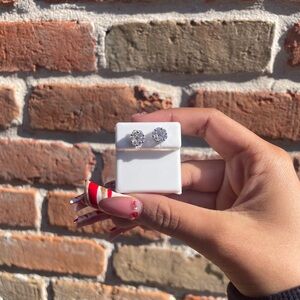 Sterling Silver Moissanite Screw Back Earrings